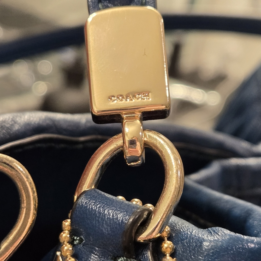 COACH 2013 Madison Phoebe Teal Gathered Twist Leather Shoulder Bag - Picture 5 of 14